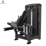 Titanium Strength Genesis Series Beinstrecker in Seitenansicht mit Rückenlehne, Hebelarm und Beinrolle in Schwarz