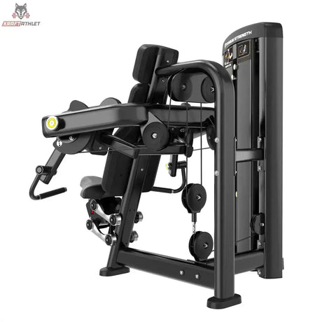 Titanium Strength Genesis Series Einarmiger Bizeps-Curl von der Seite schräg mit Armauflage, Griffen und Seilzug in Schwarz