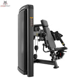Titanium Strength Genesis Series Einarmiger Bizeps-Curl in Seitenansicht mit Armauflage, Curlgriffen und Gewichtsturm in Schwarz