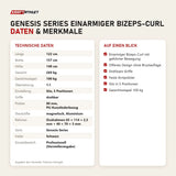 Technische Daten und Merkmale von Titanium Strength Genesis Series Einarmiger Bizeps-Curl als Tabelle