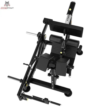 Titanium Strength Genesis Series Duale Lendenwirbel-Hyperextension in Schwarz, Draufsicht mit Sitz und Beinrollen