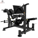 Titanium Strength Genesis Series Duale Lendenwirbel-Hyperextension in Schwarz, Schrägansicht von links mit Rückenpolster