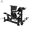 Titanium Strength Genesis Series Duale Lendenwirbel-Hyperextension in Schwarz, Schrägansicht von vorn mit Polstern
