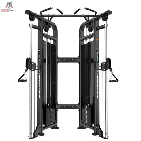 Titanium Strength Genesis Series Functional Trainer in Schwarz, Frontansicht mit beiden Seilzugarmen