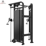 Titanium Strength Genesis Series Functional Trainer, Rückansicht mit Abdeckung der Gewichtsblöcke