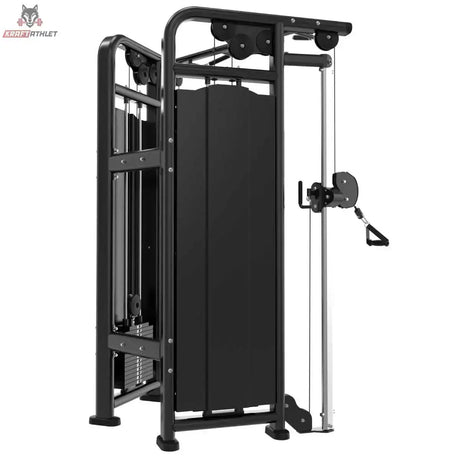 Titanium Strength Genesis Series Functional Trainer, Seitenansicht von hinten mit Seilzugrollen