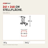 Maßbild Titanium Strength Genesis Series Geführte Dips und Klimmzüge: Stellfläche 241 × 248 cm, Höhe 200 cm