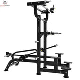 Titanium Strength Genesis Series Geführte Dips und Klimmzüge – Seitenansicht mit Hebelarm, Fußplattform und Scheibenaufnahmen