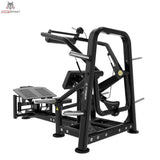 Titanium Strength Genesis Series Hip Thrust – Schrägansicht von hinten mit Fußplatte und Rahmen, schwarz