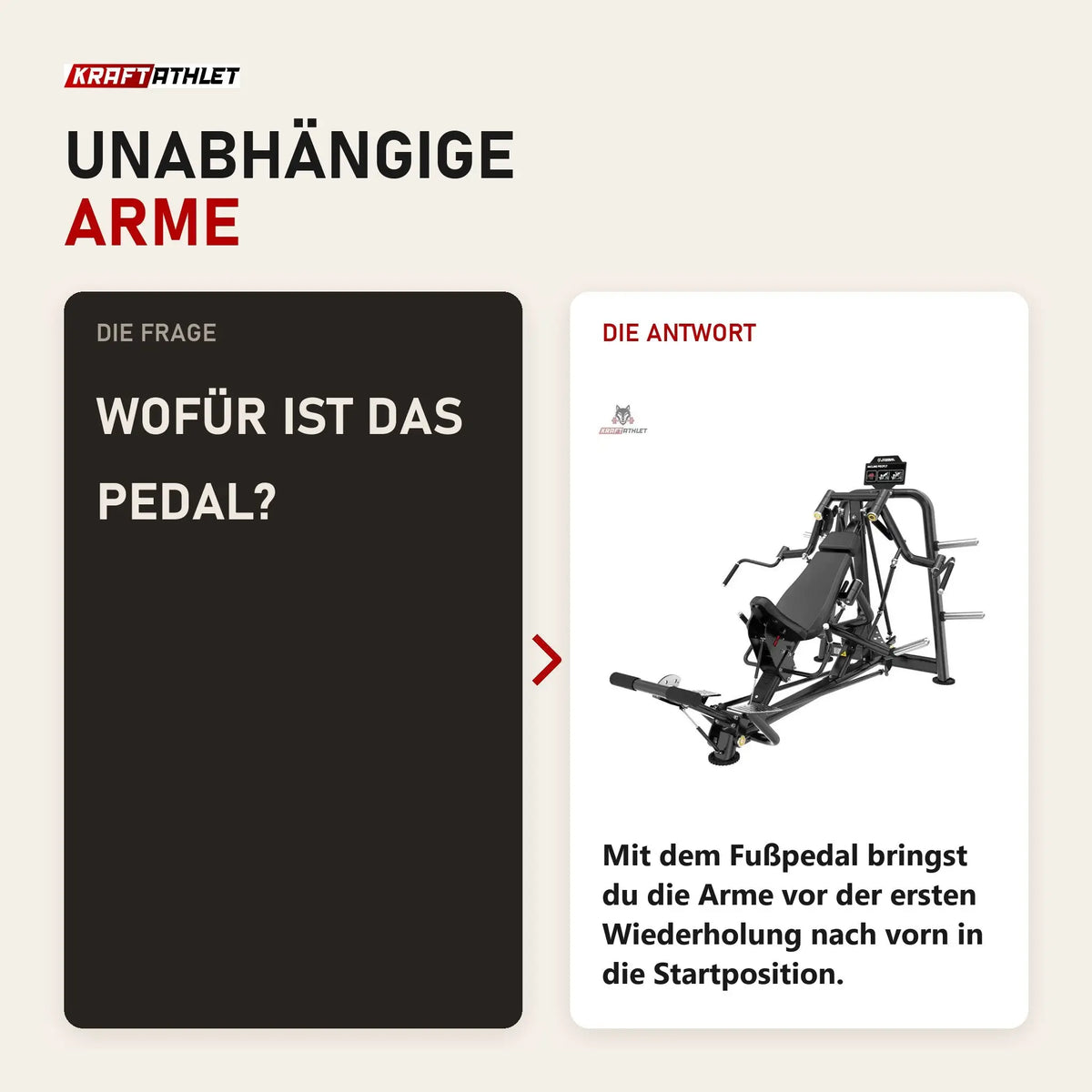 Frage und Antwort zu Titanium Strength Genesis Series IsoLateral Incline Pec Fly: Wofür ist das Pedal?