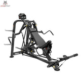 Titanium Strength Genesis Series IsoLateral Incline Pec Fly – Seitenansicht mit Schrägbank und Fußstütze, schwarz
