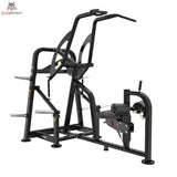 Titanium Strength Genesis Series IsoLateral Latzug – Schrägansicht von vorne rechts mit Zuggriffen und Sitz, schwarz