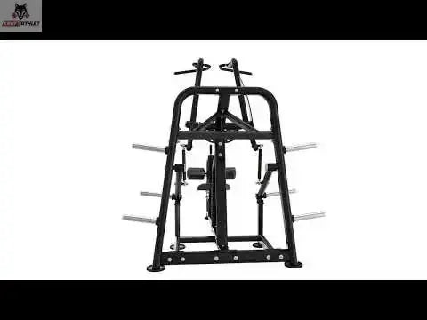 Titanium Strength Genesis Series IsoLateral Latzug – Frontansicht mit Rahmen und Scheibenaufnahmen, schwarz
