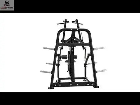 Titanium Strength Genesis Series IsoLateral Latzug – Frontansicht mit Rahmen und Scheibenaufnahmen, schwarz