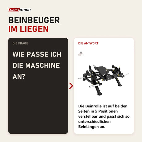 Frage und Antwort zu Titanium Strength Genesis Series IsoLateral Prone Leg Curl: Wie passe ich die Maschine an?