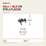 Maßbild Titanium Strength Genesis Series IsoLateral Prone Leg Curl: Stellfläche 168,4 × 181,8 cm, Höhe 88,2 cm