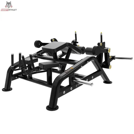 Titanium Strength Genesis Series IsoLateral Prone Leg Curl – Schrägansicht von der anderen Seite mit Liegepolster, schwarz