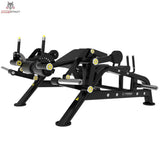 Titanium Strength Genesis Series IsoLateral Prone Leg Curl – Seitenansicht mit Liegepolster und Hebel, schwarz