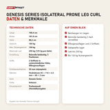 Technische Daten und Merkmale von Titanium Strength Genesis Series IsoLateral Prone Leg Curl als Tabelle