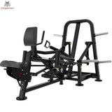 Titanium Strength Genesis Series IsoLaterales Rudern mit drehbaren Griffen – Schrägansicht von links mit Brustpolster und Sitz, schwarz