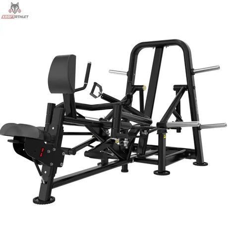 Titanium Strength Genesis Series IsoLaterales Rudern mit drehbaren Griffen – Schrägansicht von links mit Brustpolster und Sitz, schwarz