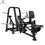 Titanium Strength Genesis Series IsoLaterales Rudern mit drehbaren Griffen – Schrägansicht mit Brustpolster, Sitz und drehbaren Griffen