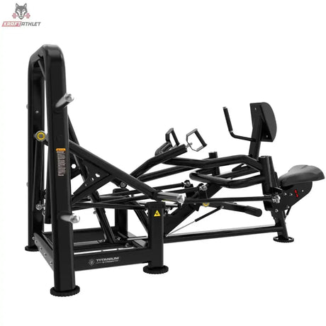 Titanium Strength Genesis Series IsoLaterales Rudern mit drehbaren Griffen – Seitenansicht mit Griffen und Brustpolster, schwarz