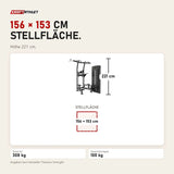 Maßbild Titanium Strength Genesis Series Klimmzug-Dipsmaschine: Stellfläche 156 × 153 cm, Höhe 221 cm