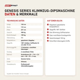 Technische Daten und Merkmale von Titanium Strength Genesis Series Klimmzug-Dipsmaschine als Tabelle
