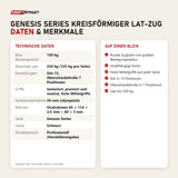 Technische Daten und Merkmale von Titanium Strength Genesis Series Kreisförmiger Lat-Zug als Tabelle