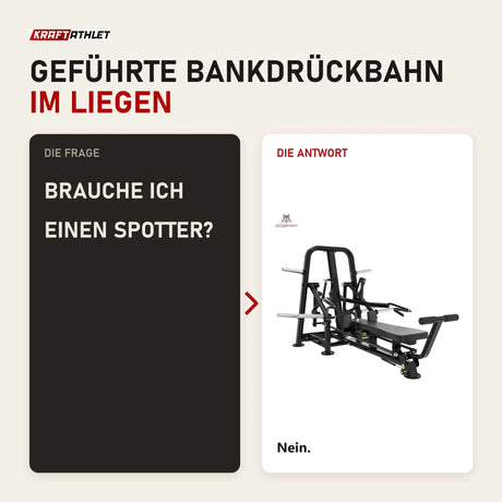 Frage und Antwort zu Titanium Strength Genesis Series Laydown Chest Press: Brauche ich einen Spotter?