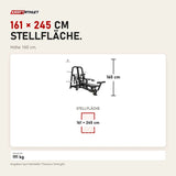 Maßbild Titanium Strength Genesis Series Laydown Chest Press: Stellfläche 161 × 245 cm, Höhe 160 cm