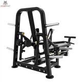 Titanium Strength Genesis Series Laydown Chest Press – Schrägansicht von hinten mit Rahmen und Scheibenaufnahmen, schwarz