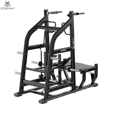 Titanium Strength Genesis Series Multi Belt Squat in seitlicher Schrägansicht mit Hebelarm und Plattform