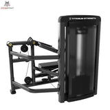 Titanium Strength Genesis Series Multipress 3 Funktionen in Schwarz, Rückansicht mit verkleidetem Gewichtsstapel