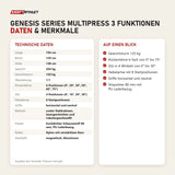 Technische Daten und Merkmale von Titanium Strength Genesis Series Multipress 3 Funktionen als Tabelle