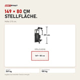 Maßbild Titanium Strength Genesis Series Pec Fly & Rear Delt: Stellfläche 149 × 80 cm, Höhe 219 cm