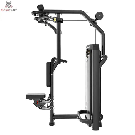 Titanium Strength Genesis Series Pec Fly & Rear Delt in Schwarz, Seitenansicht mit Fußstütze
