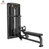 Titanium Strength Genesis Series Ruderzugmaschine in Schwarz, Seitenansicht von links mit Sitzbank und Griff