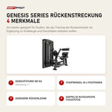 Titanium Strength Genesis Series Rückenstreckung mit 4 Merkmalen: Gewichtsturm 100 kg, Startwinkel in 4 Positionen, Gebogene Rückenlehne, Doppelte rutschfeste Fußstütze