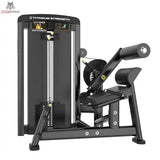 Titanium Strength Genesis Series Rückenstreckung in Seitenansicht mit Hebelarm, Rückenrolle und Fußstütze in Schwarz