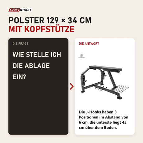 Frage und Antwort zu Titanium Strength Genesis Series Seal Row Bench: Wie stelle ich die Ablage ein?