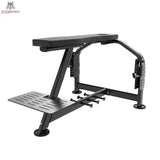 Titanium Strength Genesis Series Seal Row Bench – Schrägansicht von hinten mit Trittplatte und Querstreben