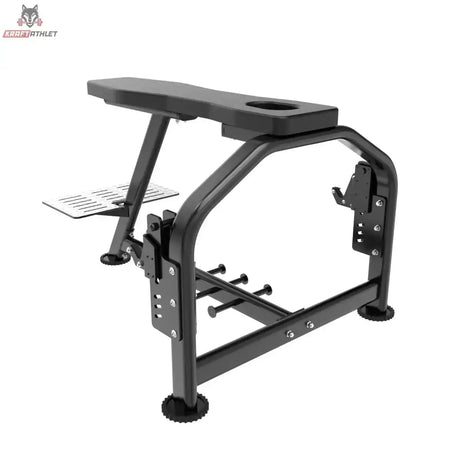 Titanium Strength Genesis Series Seal Row Bench – Schrägansicht von vorn mit Hantelablagen und Standfüßen