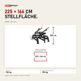 Maßbild Titanium Strength Genesis Series Seated Dip: Stellfläche 225 × 166 cm, Höhe 105 cm