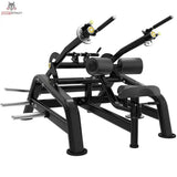 Titanium Strength Genesis Series Seated Dip – Schrägansicht mit Beinpolstern, Sitz und langen Hebelarmen, schwarz