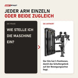 Frage und Antwort zu Titanium Strength Genesis Series Einarmige Seithebemaschine: Wie stelle ich die Maschine ein?