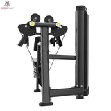 Titanium Strength Genesis Series Einarmige Seithebemaschine von vorne mit beiden Armpolstern und Seilführung in Schwarz