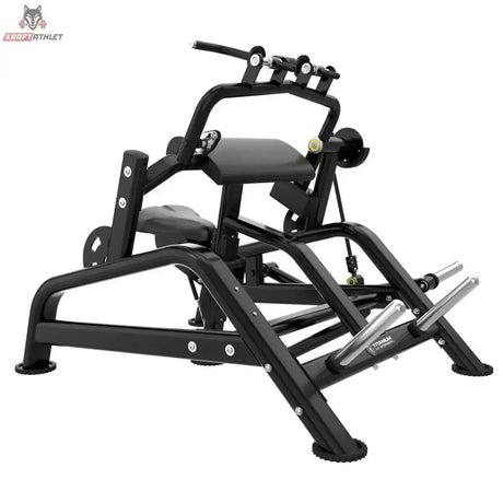 Titanium Strength Genesis Series Trizepsstreckung: Schrägansicht von rechts mit Fußstütze und Sitz
