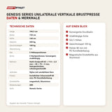 Technische Daten und Merkmale von Titanium Strength Genesis Series Unilaterale Vertikale Brustpresse als Tabelle